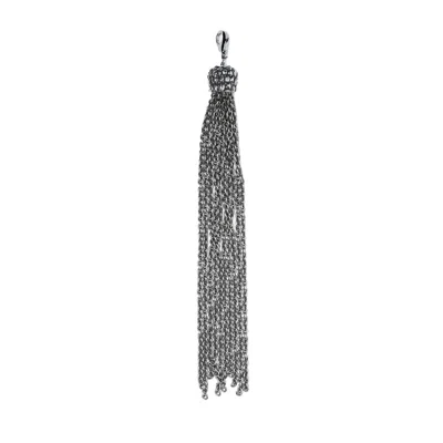 Lovard Women's Large Silver Chain Tassel Clip-on Charm In Silver