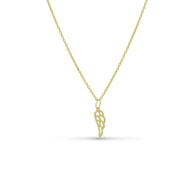 Jewelsty Fine Jewelry Women's Angel Wing Necklace, Solid Gold Angel Wing Necklace In Gold