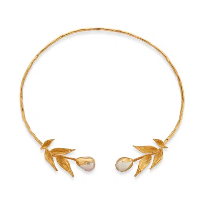 Dhwani Bansal Women's Gold Reva Choker With Baroque Pearls In Gold