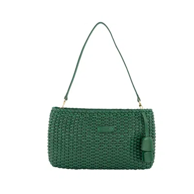 Otrera Women's Rhea Clutch / Baguette Leather Bag - Green In Green