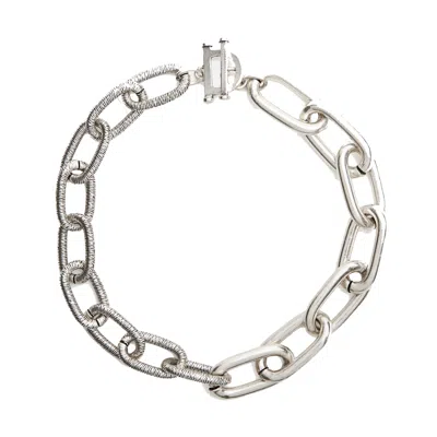 Lovard Women's Bicycle Chunky Chain Link Necklace-silver In Silver