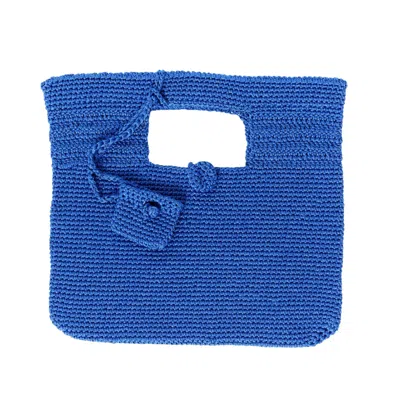 N'onat Women's Santorini Crochet Bag In Sax Blue In Blue