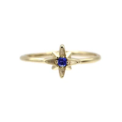 Vicstonenyc Fine Jewelry Women's Gold North Star December Birthstone Tanzanite Ring In Gold