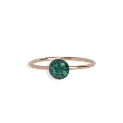 Kate Koel Women's Tiny Green Gold Ring In Green