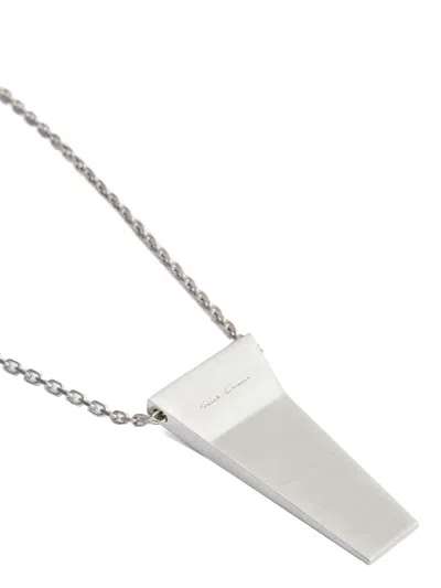 Rick Owens Pendant Necklace In Metallic