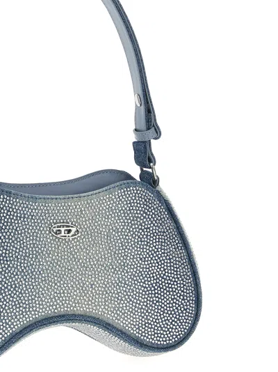 Diesel Rhinestone-embellished Shoulder Bag In Blue