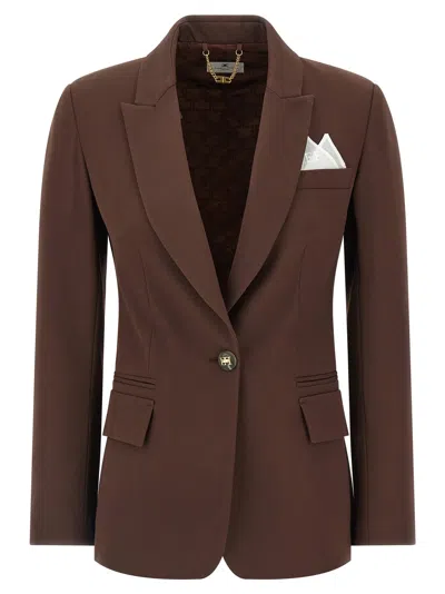 Elisabetta Franchi Single-breasted Viscose Blend Blazer