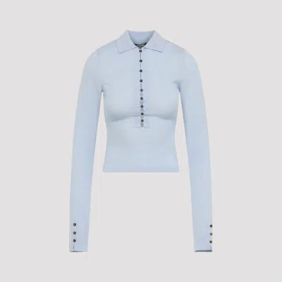 Jacquemus Long Sleeve Merino Polo With Button Detail