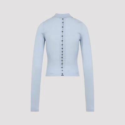 Jacquemus Long Sleeve Merino Polo With Button Detail