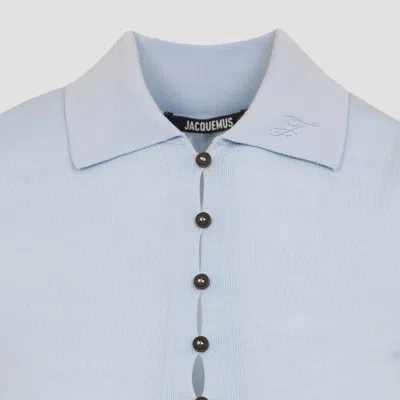 Jacquemus Long Sleeve Merino Polo With Button Detail