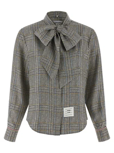 Thom Browne Prince Of Wales Check Shirt Shirt And Blouse Multicolor In Gray