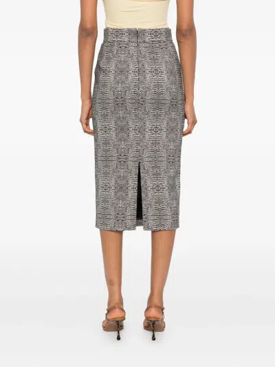 Elisabetta Franchi Python Print Viscose Pencil Skirt Clothing