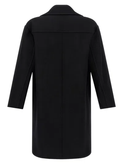 Dries Van Noten Racos 2216 M.w. Wool Double Breasted Coat In Black