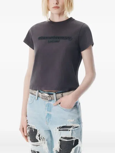 Alexander Wang Reverse Embroidery Logo Washed Jersey T-shirt