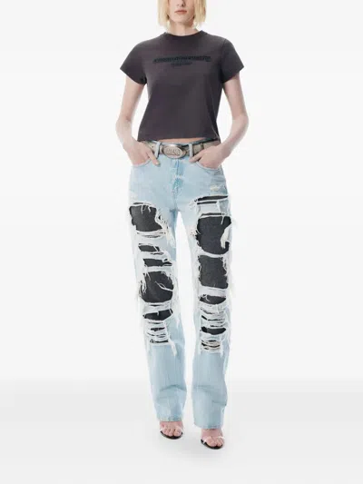 Alexander Wang Reverse Embroidery Logo Washed Jersey T-shirt