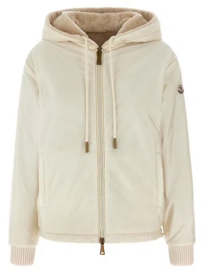Moncler Reversible Hooded Fleece And Shell Cardigan In Multi