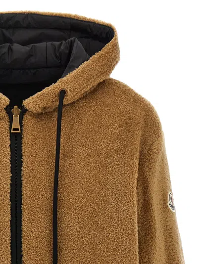 Moncler Reversible Hoodie Sweatshirt Multicolor In Animal Print