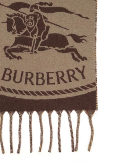 Burberry Reversible Scarf Scarves And Foulards Brown In Brown
