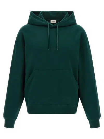 Saint Laurent Hoodie With Drawstring And Kangaroo Pocket In Green