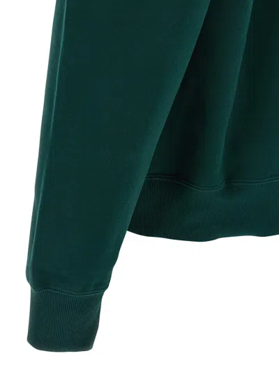 Saint Laurent Hoodie With Drawstring And Kangaroo Pocket In Green