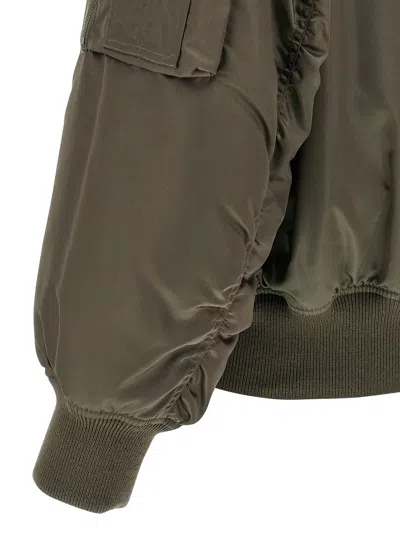 Saint Laurent Serge Bomber Jacket Puffer Jackets Green In Green