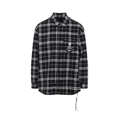Mastermind Japan Reversible Plaid Shirt Button-down Collar In Black