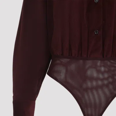 Max Mara Long Sleeve Collared Sheer Bottom Shirt In Black