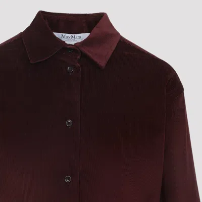 Max Mara Long Sleeve Collared Sheer Bottom Shirt In Black