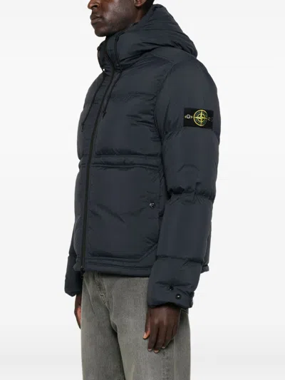 Stone Island Down Parka In Cordura Ripstop Matt Nylon Clothing In Black