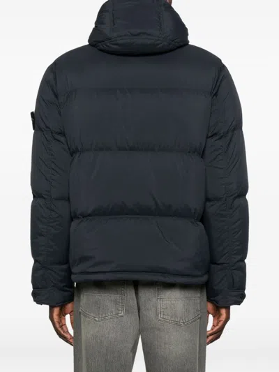 Stone Island Down Parka In Cordura Ripstop Matt Nylon Clothing In Black