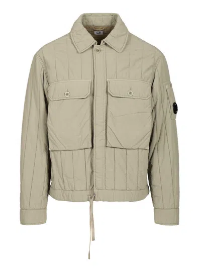 C.p. Company Short Padded Jacket Jackets Grey In Gray