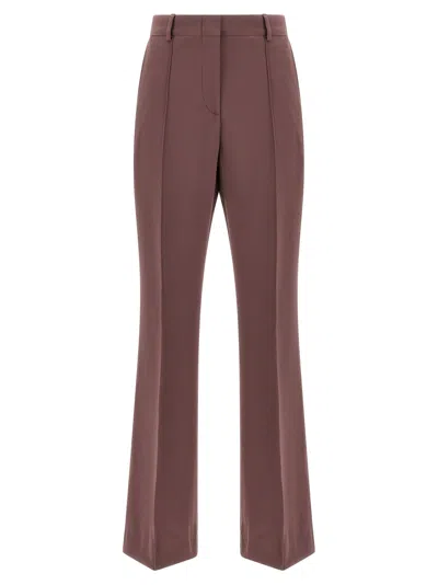 Brioni Pink Silk Pants In Brown