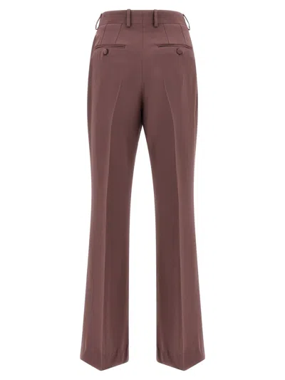 Brioni Pink Silk Pants In Brown
