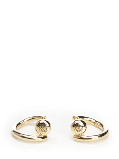 Loewe Silver Hoop Earrings Jewelry Gold In Gold