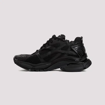 Balenciaga Men Runner Mesh And Leather Sneakers In Black