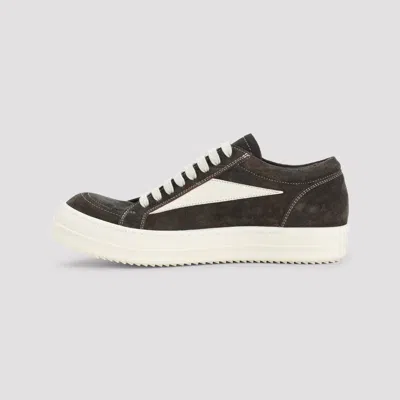 Rick Owens Drkshdw Waxed Canvas Vintage Low-top Sneakers In Brown