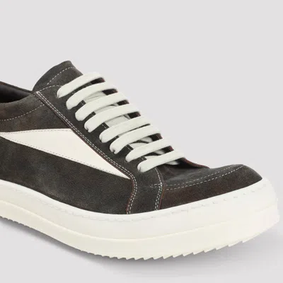 Rick Owens Drkshdw Waxed Canvas Vintage Low-top Sneakers In Brown