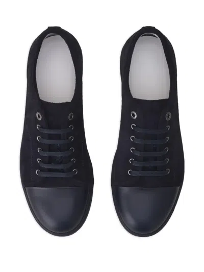 Lanvin Suede Sneakers With Contrasting Toecap In Black
