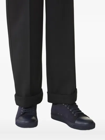 Lanvin Suede Sneakers With Contrasting Toecap In Black