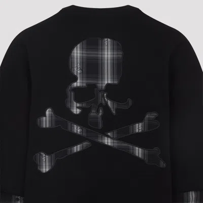 Mastermind Japan Multilayered Cotton Sweatshirt With Plaid Detail In Black