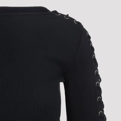 Balenciaga Lace-up Long Sleeve Cotton T-shirt