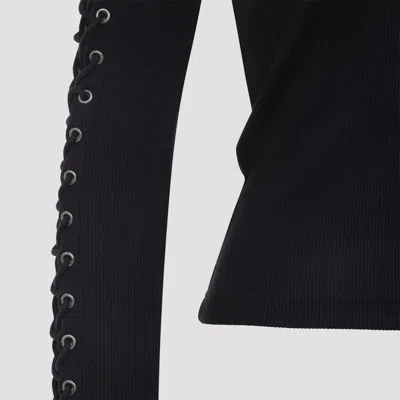 Balenciaga Lace-up Long Sleeve Cotton T-shirt