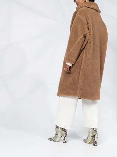 Max Mara Double Breasted Long Coat Pockets In Brown
