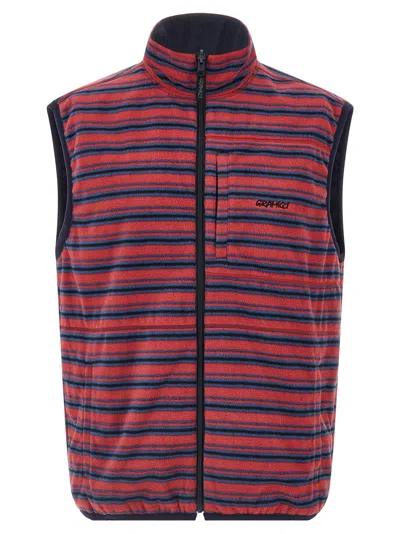 Gramicci Thermal Fleece Reversible Gilet Multicolor In Burgundy