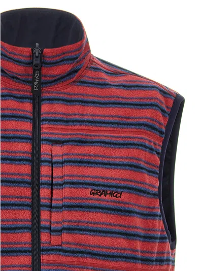 Gramicci Thermal Fleece Reversible Gilet Multicolor In Burgundy