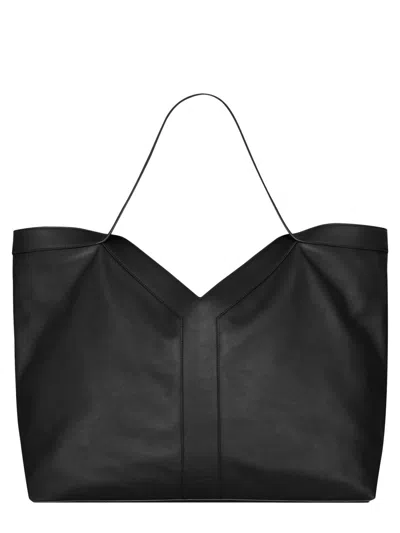 Saint Laurent Y Maxi Tote In Grained Leather