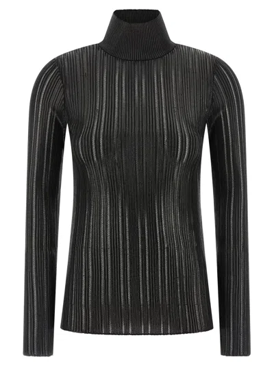 Elisabetta Franchi Knit Sweater With Long Sleeves And High Neck