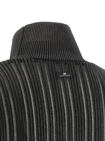 Elisabetta Franchi Knit Sweater With Long Sleeves And High Neck