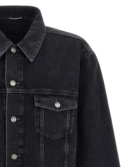 Saint Laurent Trucker Puffer Jackets Black In Black