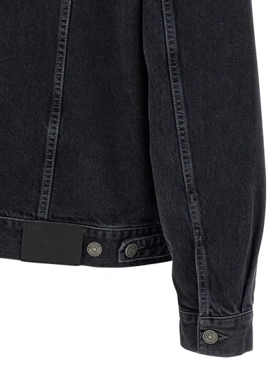 Saint Laurent Trucker Puffer Jackets Black In Black